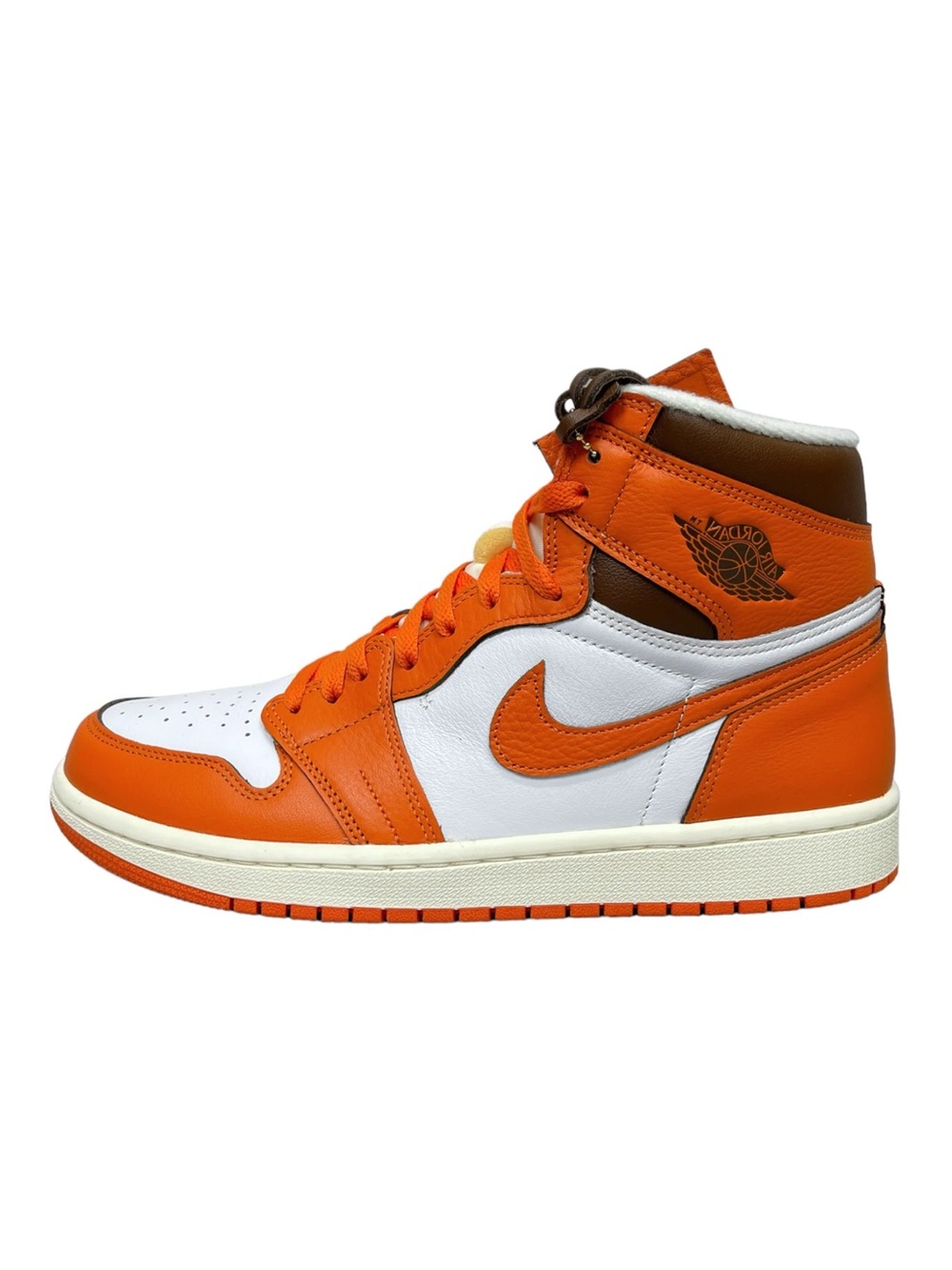 Nike High-Top Sneaker in Orange, White & Brown